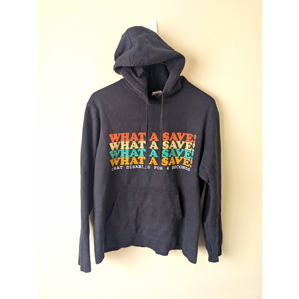 Port & Company Black Ring-Spun Fleece Hoodie Rocket League What A Save Men L
